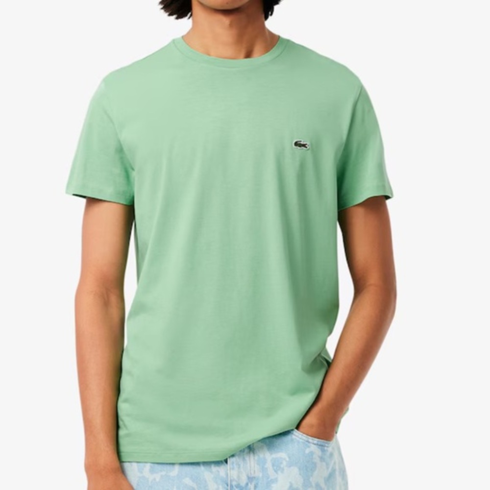 Lacoste Classic Fit T-Shirt Cotton Crew Neck Sz 5 (LG) Light Green